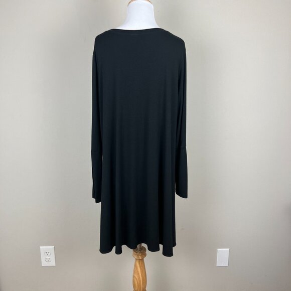 Comfy USA Tunic Top Women Large Black Long Sleeve Button Cuff High Low Lagenlook - Picture 7 of 13
